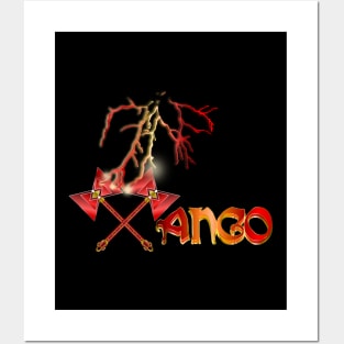 Xango - double thunder Axe monogram w Lightning Bolt Posters and Art